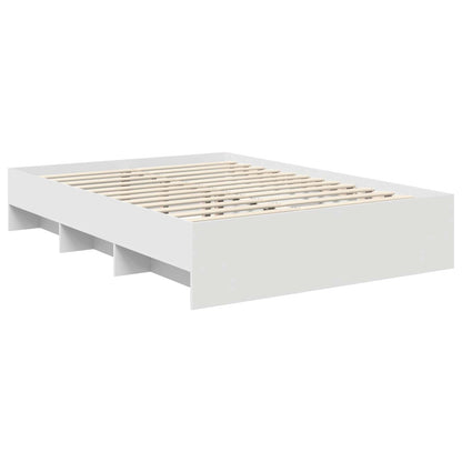vidaXL Bettrahmen mit Kopfteil Weiß 150 x 200 cm Holzwerkstoff