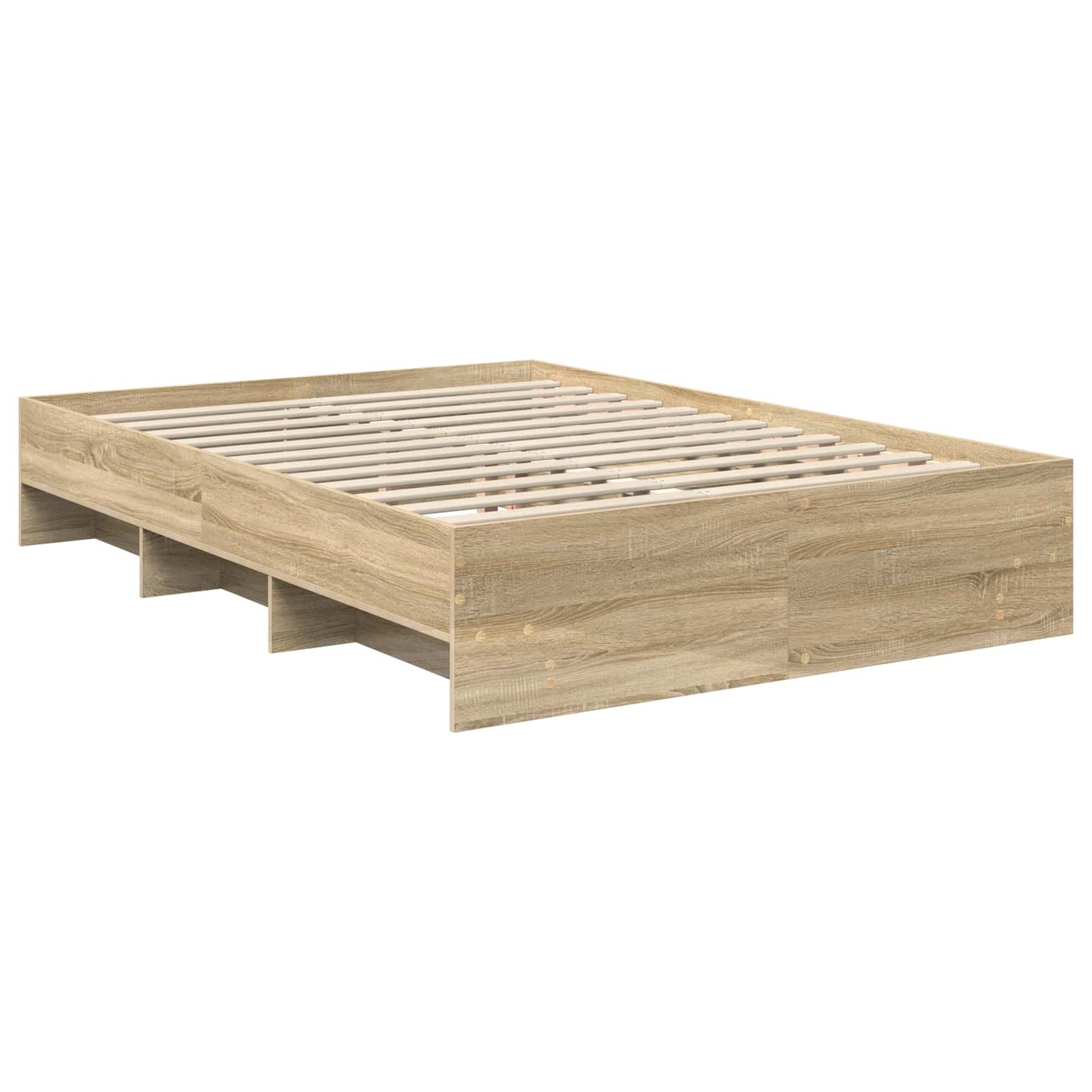 vidaXL Bettrahmen mit Kopfteil Sonoma-Eiche 150 x 200 cm Holzwerkstoff
