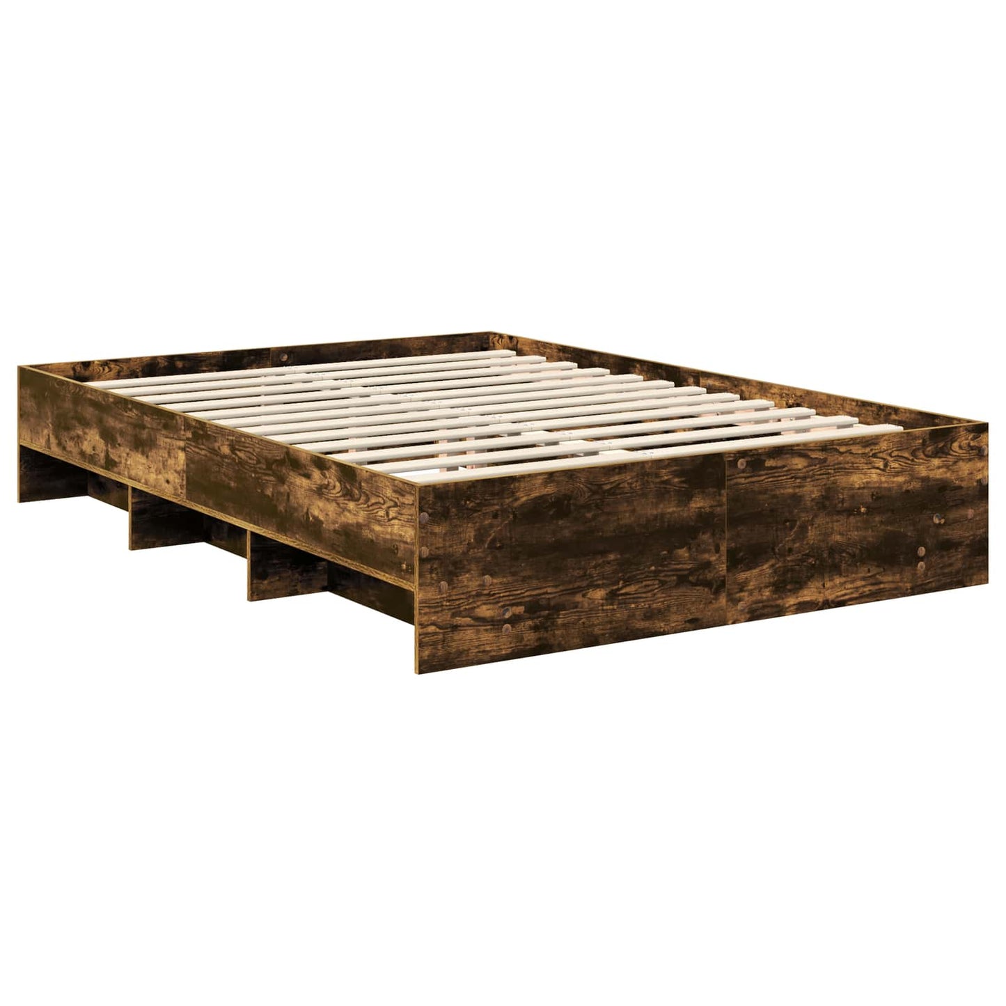 vidaXL Bettrahmen Geräucherte Eiche 150 x 200 cm Holzwerkstoff
