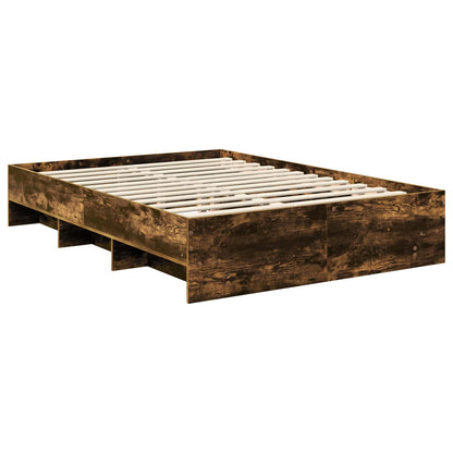 vidaXL Bettrahmen Geräucherte Eiche 150 x 200 cm Holzwerkstoff