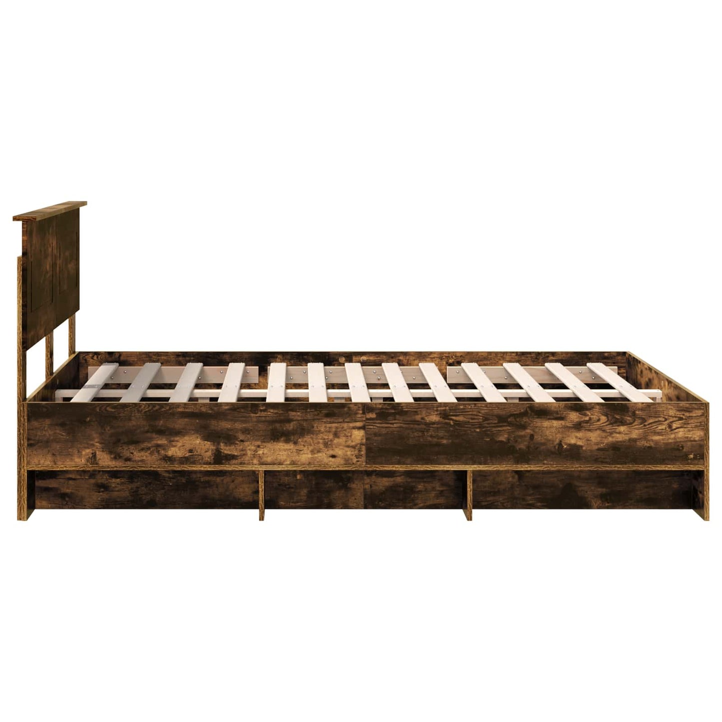 vidaXL Bettrahmen Geräucherte Eiche 150 x 200 cm Holzwerkstoff