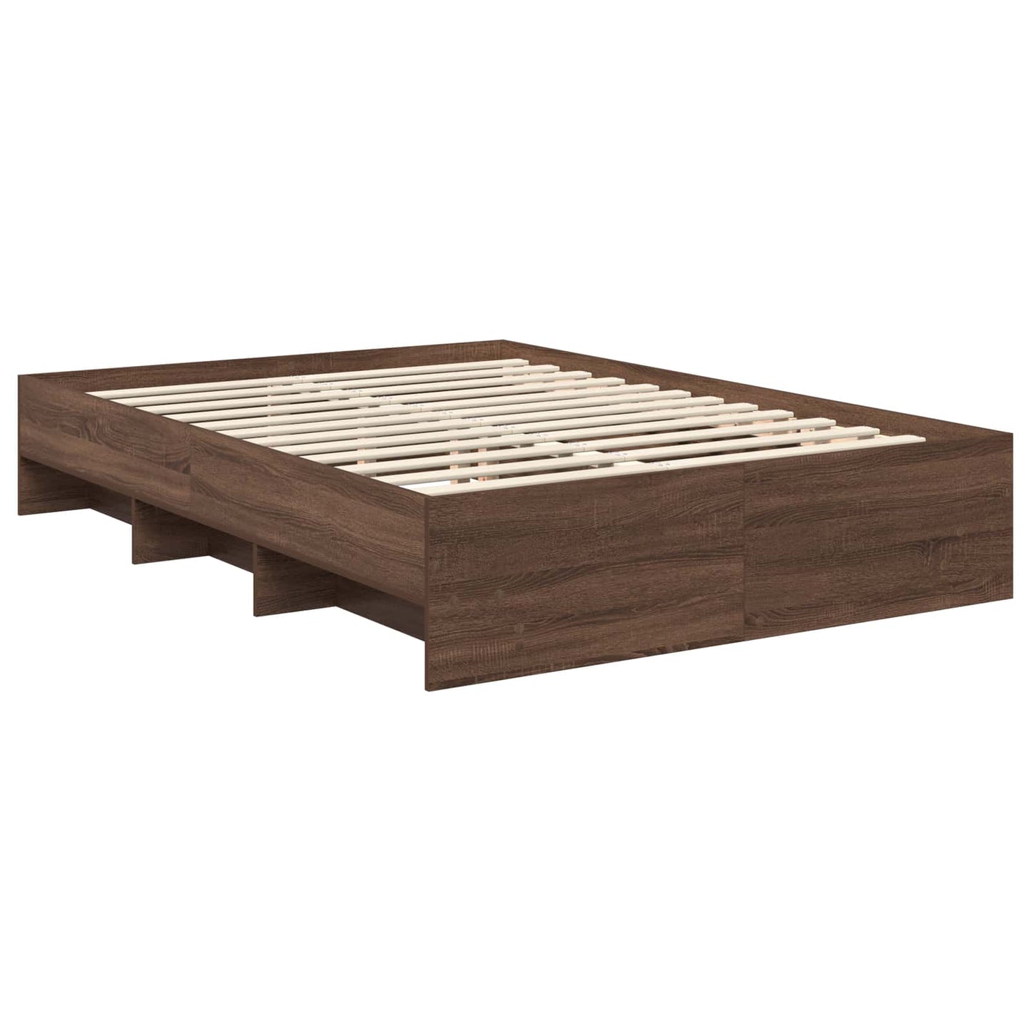 vidaXL Bettrahmen Braun Eichen-Optik 150 x 200 cm Holzwerkstoff