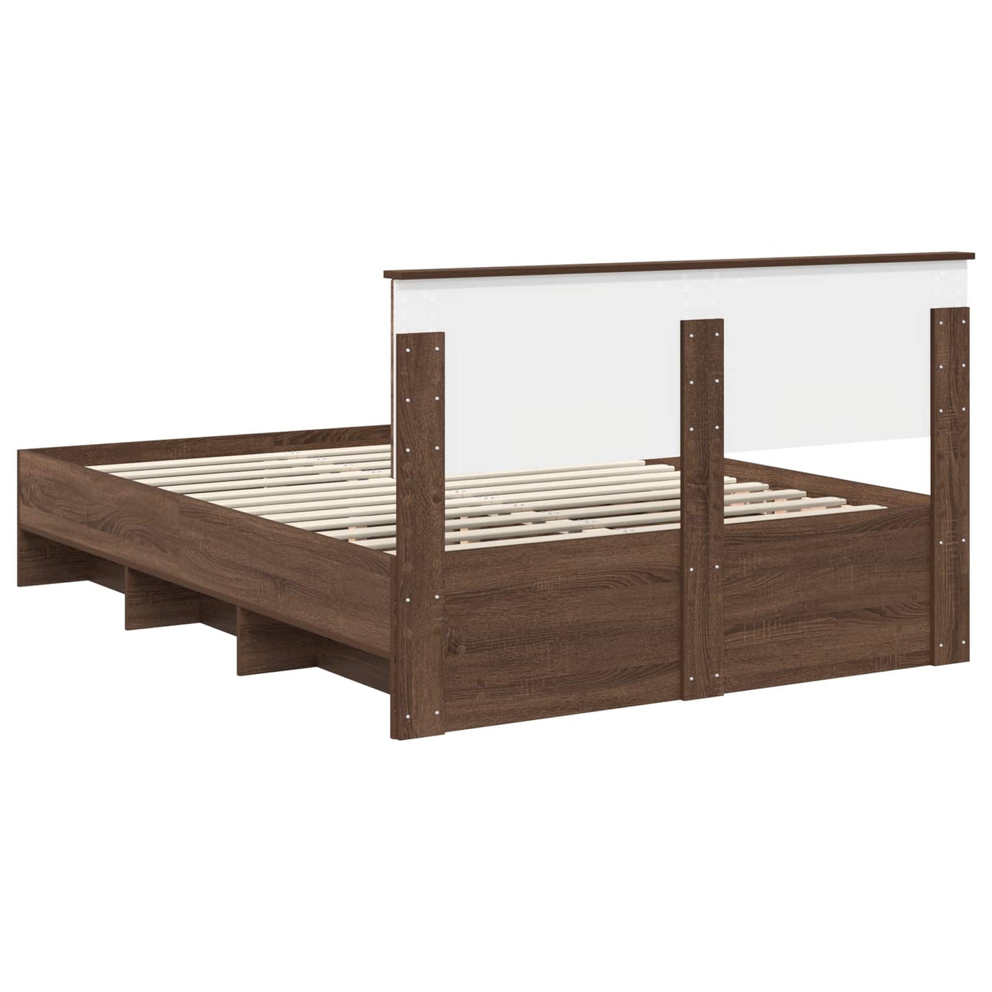 vidaXL Bettrahmen Braun Eichen-Optik 150 x 200 cm Holzwerkstoff