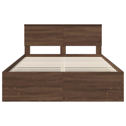 vidaXL Bettrahmen Braun Eichen-Optik 150 x 200 cm Holzwerkstoff