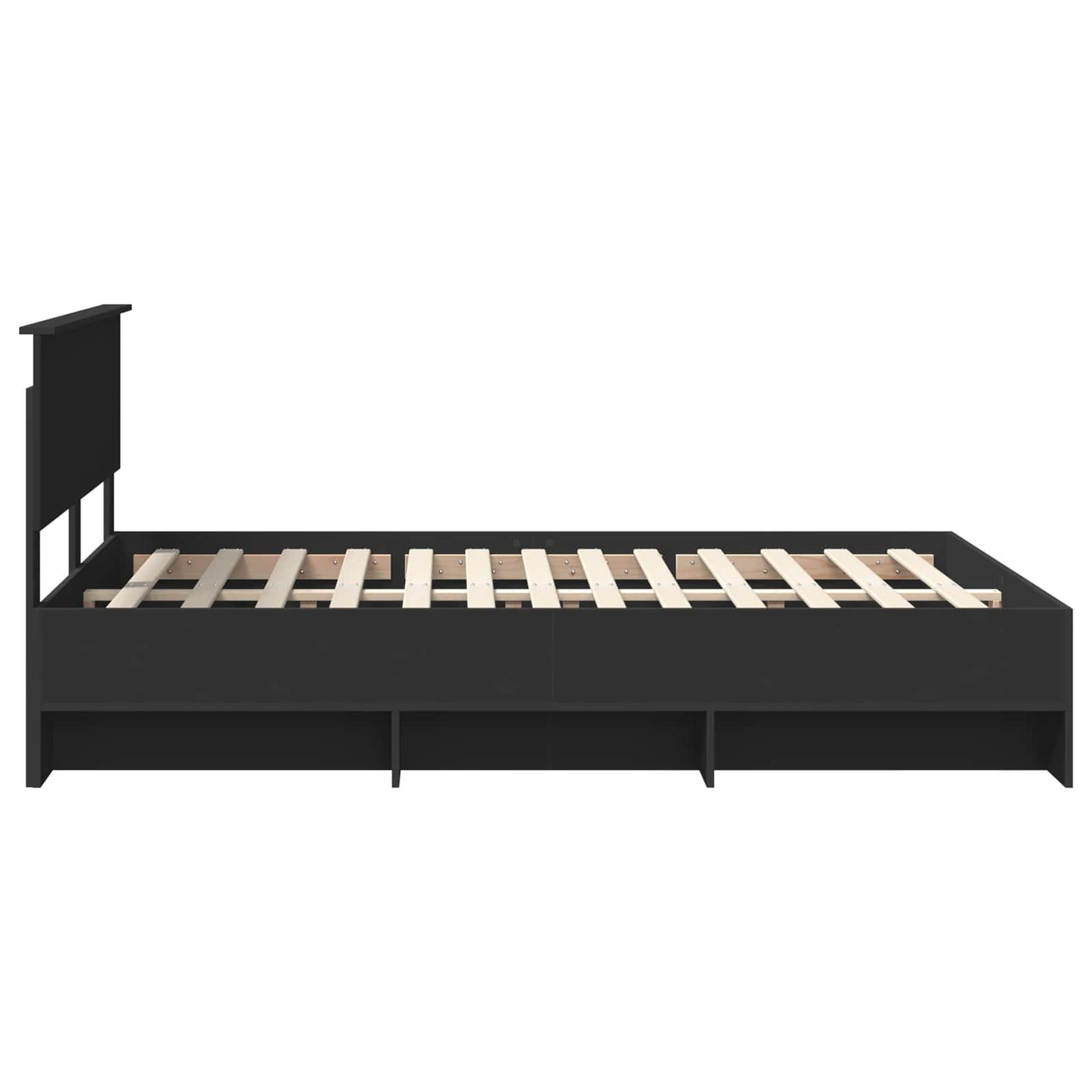 vidaXL Bettrahmen mit Kopfteil Schwarz 140 x 200 cm Holzwerkstoff