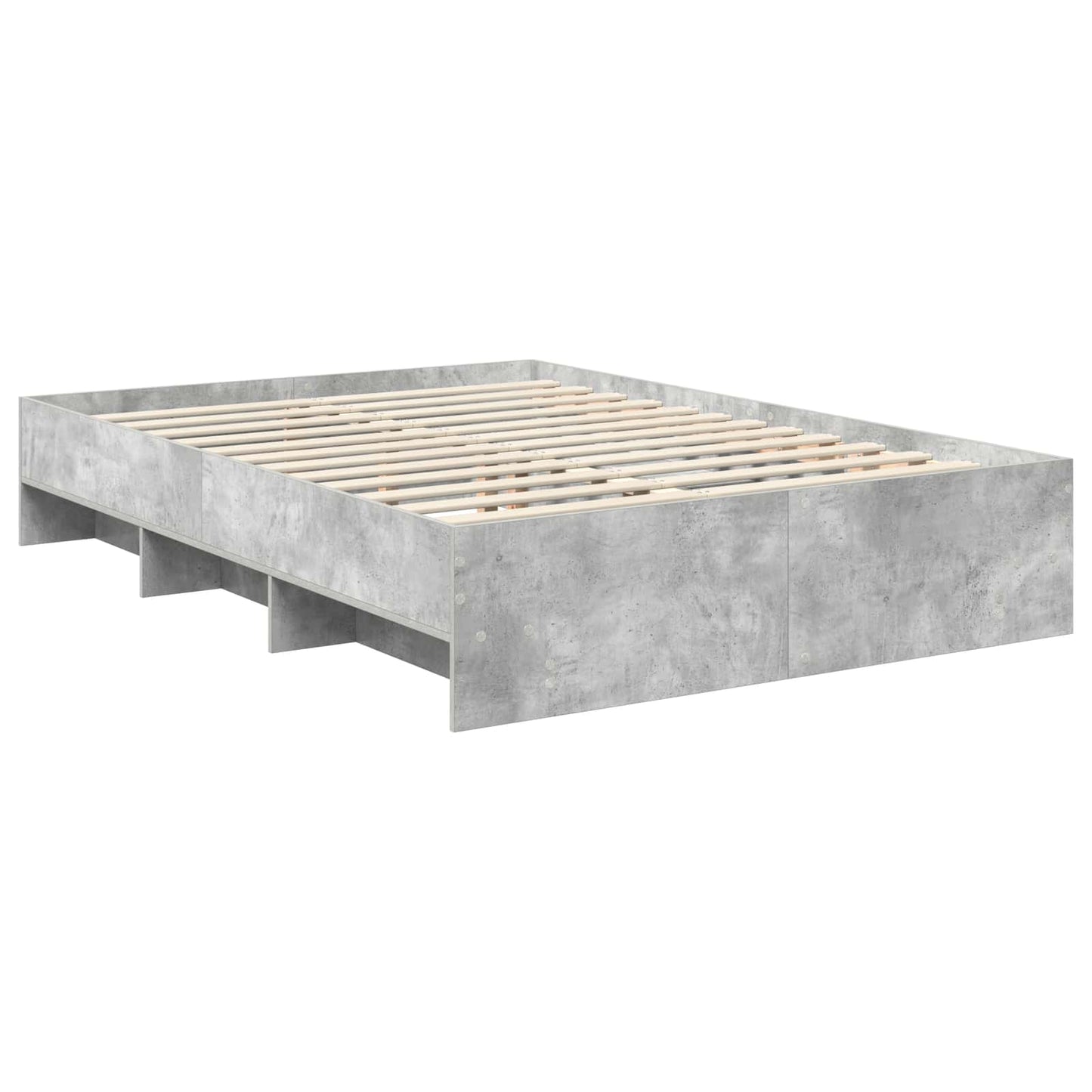 vidaXL Bettrahmen mit Kopfteil Beton Grau 140 x 200 cm Holzwerkstoff