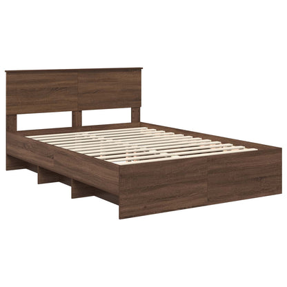 vidaXL Bettrahmen Braun Eichen-Optik 140 x 200 cm Holzwerkstoff