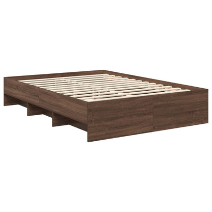 vidaXL Bettrahmen Braun Eichen-Optik 140 x 200 cm Holzwerkstoff