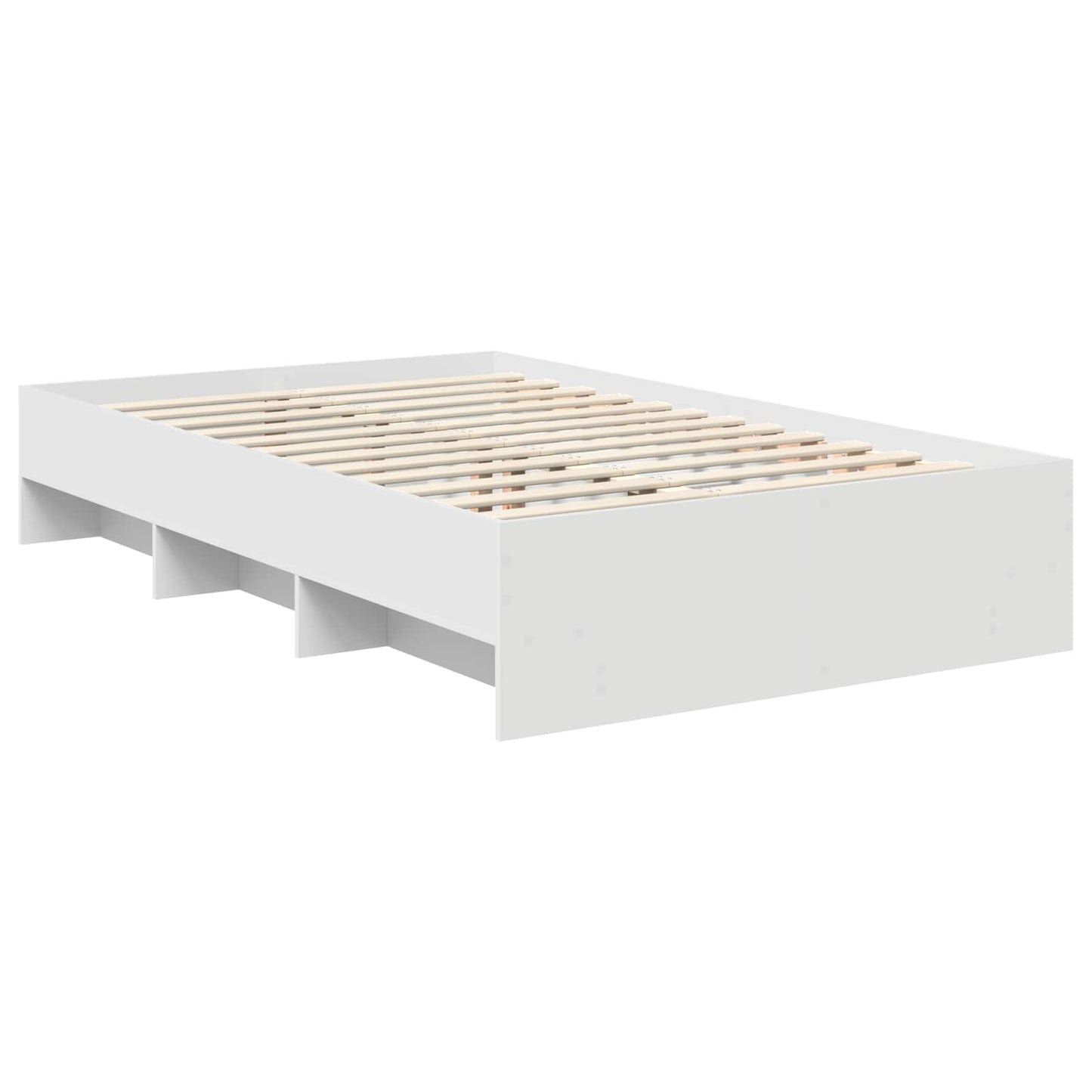 vidaXL Bettrahmen mit Kopfteil Weiß 137 x 203 cm Holzwerkstoff