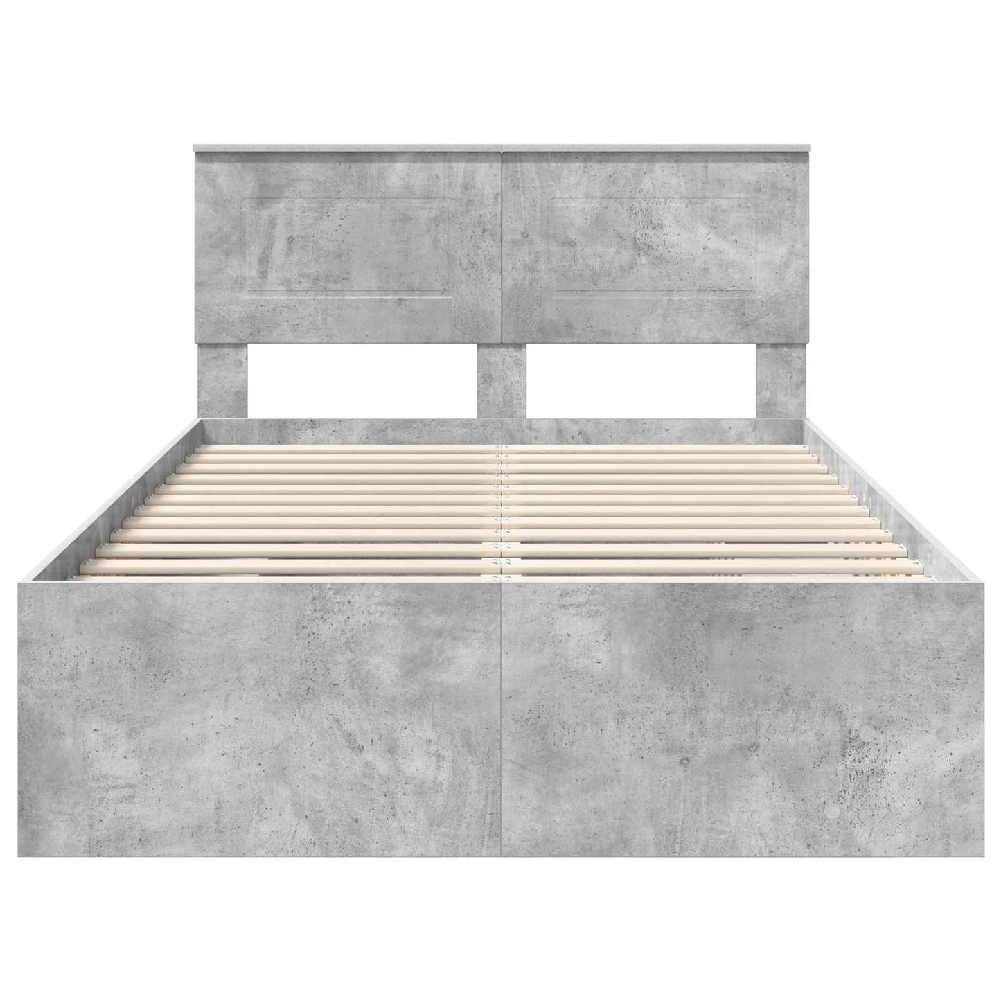 vidaXL Bettrahmen mit Kopfteil Beton Grau 137 x 203 cm Holzwerkstoff