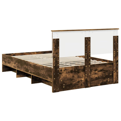 Bettrahmen Geräucherte Eiche 137 x 203 cm Holzwerkstoff