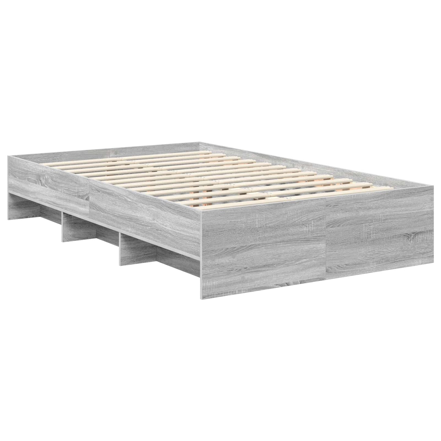 vidaXL Bettrahmen Graues Sonoma 137 x 203 cm Holzwerkstoff