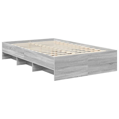 vidaXL Bettrahmen Graues Sonoma 137 x 203 cm Holzwerkstoff