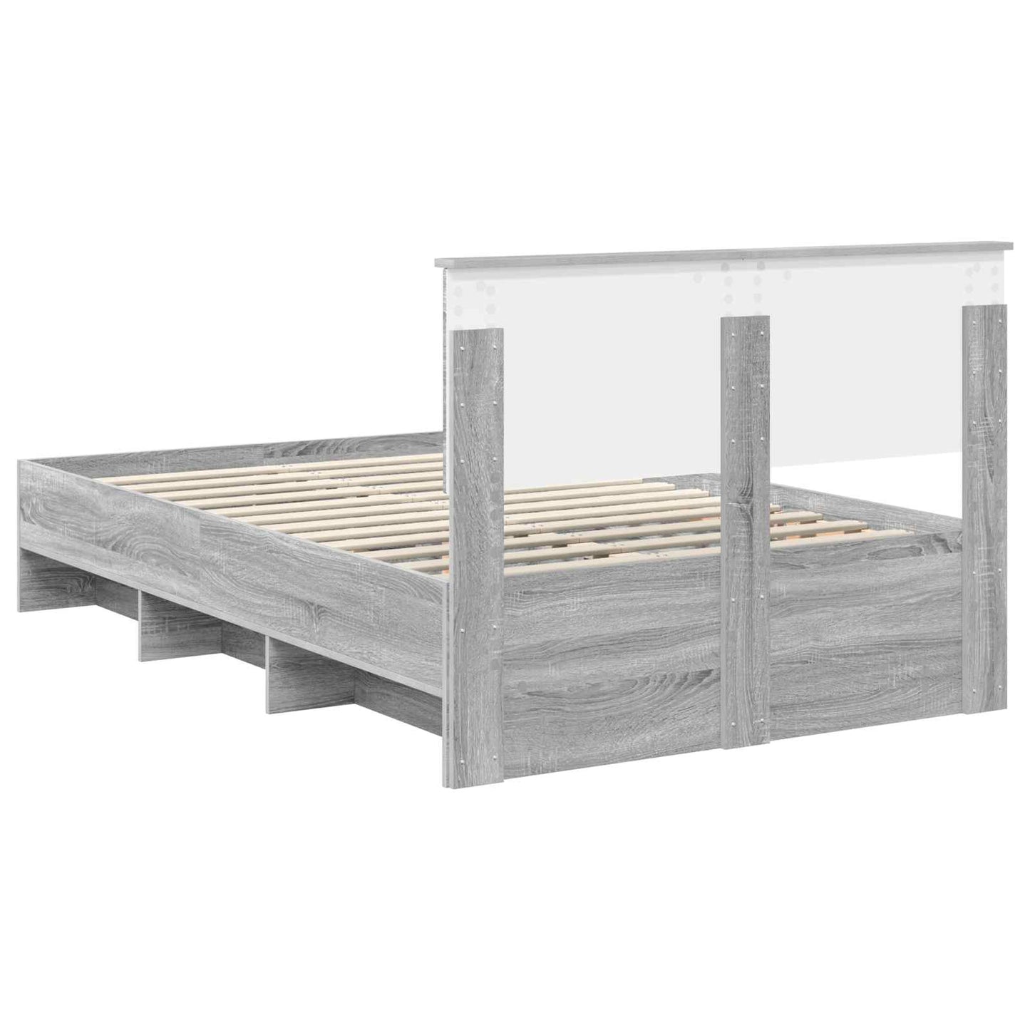 vidaXL Bettrahmen Graues Sonoma 137 x 203 cm Holzwerkstoff