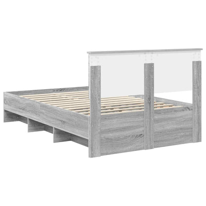 vidaXL Bettrahmen Graues Sonoma 137 x 203 cm Holzwerkstoff