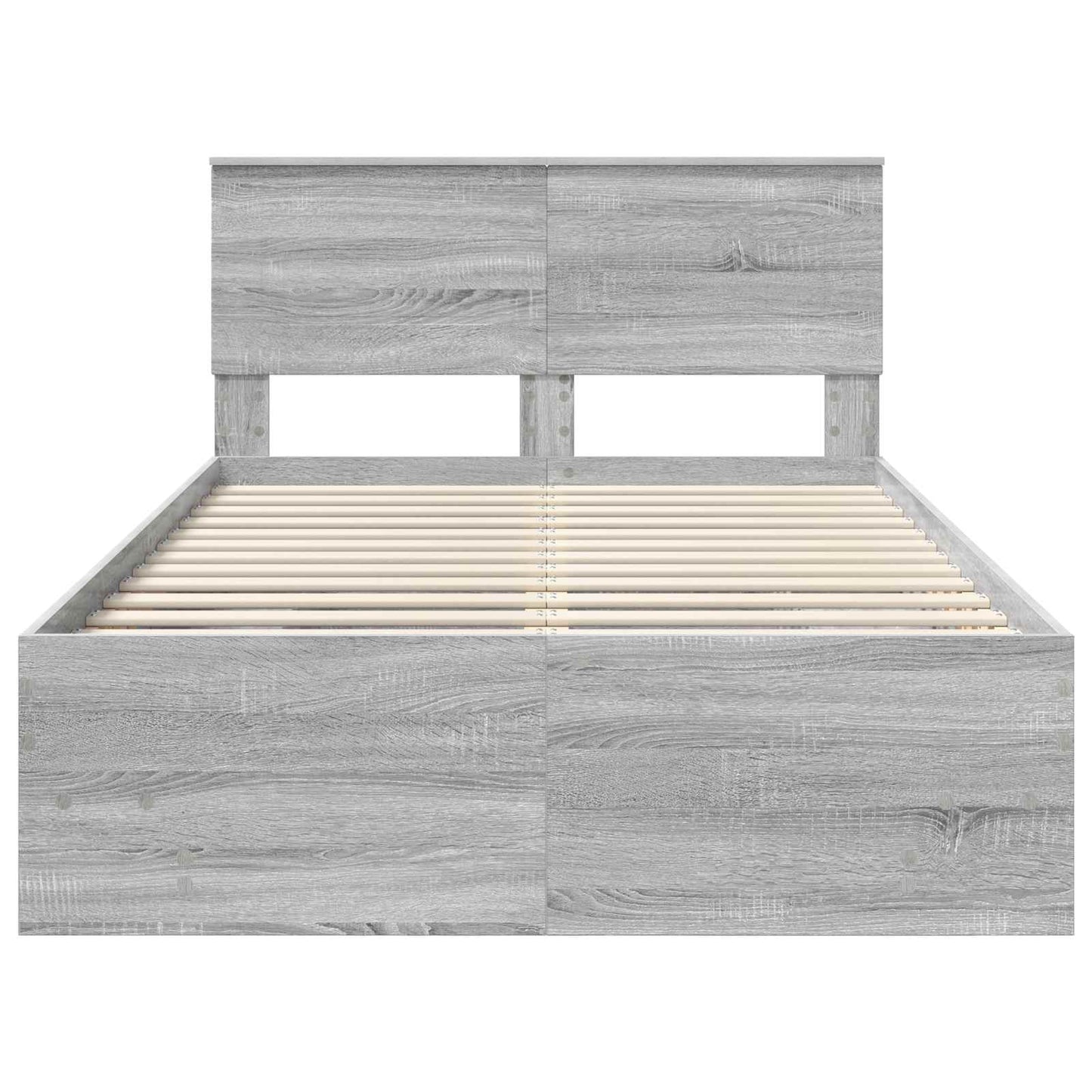 vidaXL Bettrahmen Graues Sonoma 137 x 203 cm Holzwerkstoff
