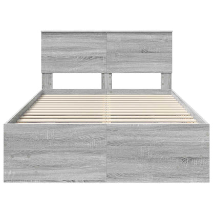 vidaXL Bettrahmen Graues Sonoma 137 x 203 cm Holzwerkstoff