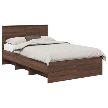 vidaXL Bettrahmen Braun Eichen-Optik 137 x 203 cm Holzwerkstoff