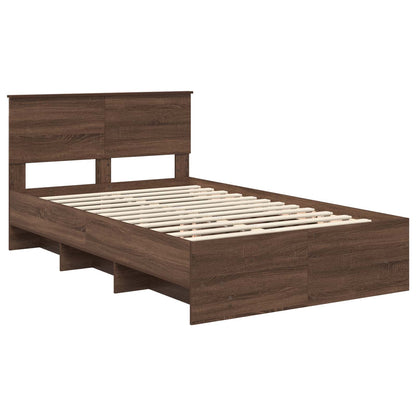 vidaXL Bettrahmen Braun Eichen-Optik 137 x 203 cm Holzwerkstoff