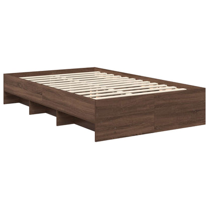 vidaXL Bettrahmen Braun Eichen-Optik 137 x 203 cm Holzwerkstoff