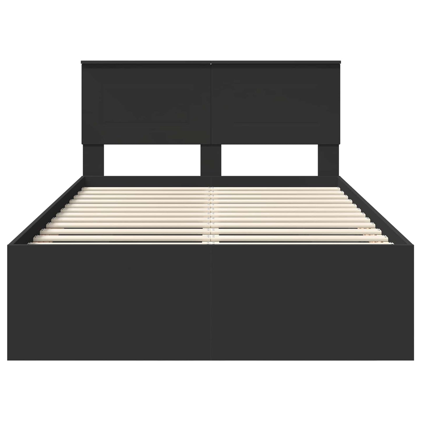 vidaXL Bettrahmen mit Kopfteil Schwarz 120 x 123 cm Holzwerkstoff