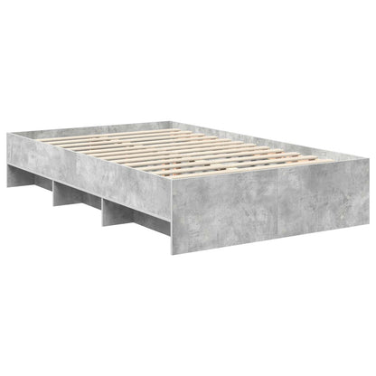 vidaXL Bettrahmen mit Kopfteil Beton Grau 120 x 123 cm Holzwerkstoff