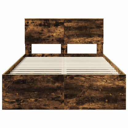 Bettrahmen Geräucherte Eiche 120 x 123 cm Holzwerkstoff