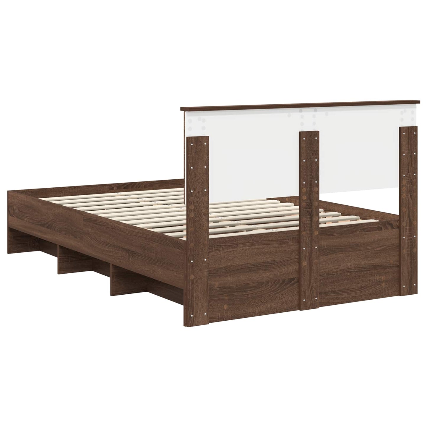 vidaXL Bettrahmen Braun Eichen-Optik 120 x 123 cm Holzwerkstoff