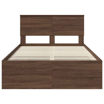 vidaXL Bettrahmen Braun Eichen-Optik 120 x 123 cm Holzwerkstoff