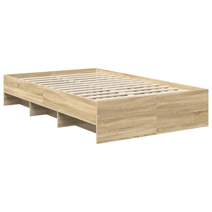 vidaXL Bettrahmen mit Kopfteil Sonoma-Eiche 120 x 123 cm Holzwerkstoff