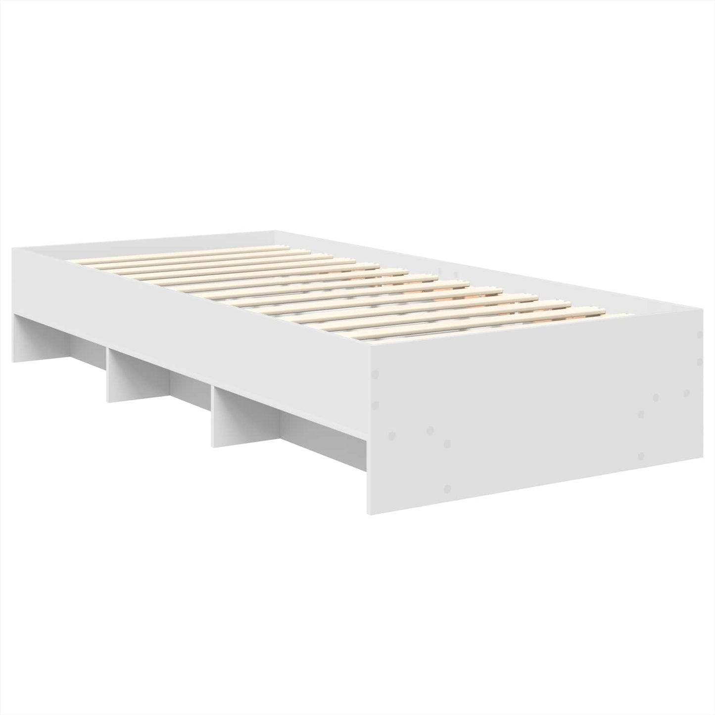 vidaXL Bettrahmen mit Kopfteil Weiß 120 x 123 cm Holzwerkstoff