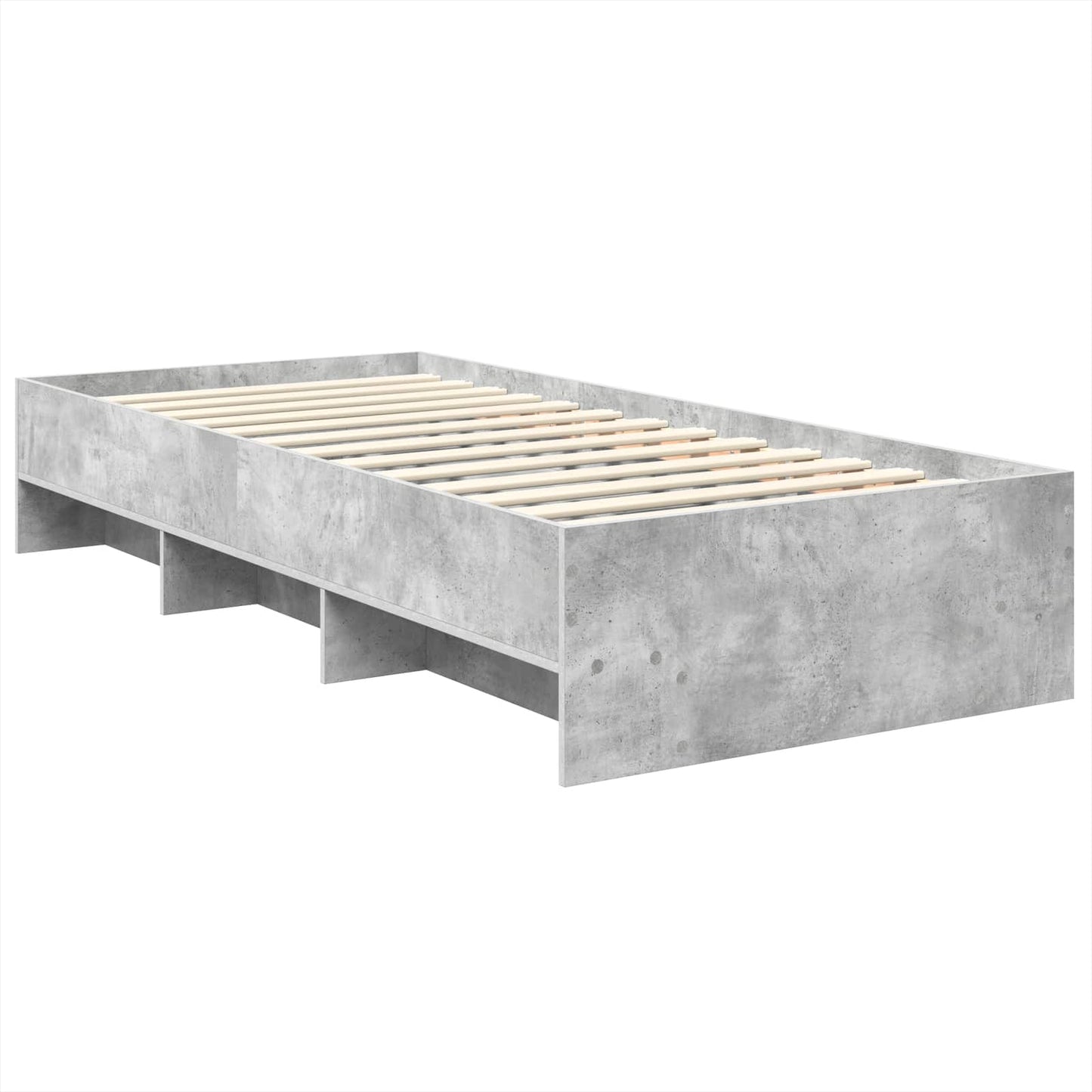 vidaXL Bettrahmen mit Kopfteil Beton Grau 120 x 123 cm Holzwerkstoff