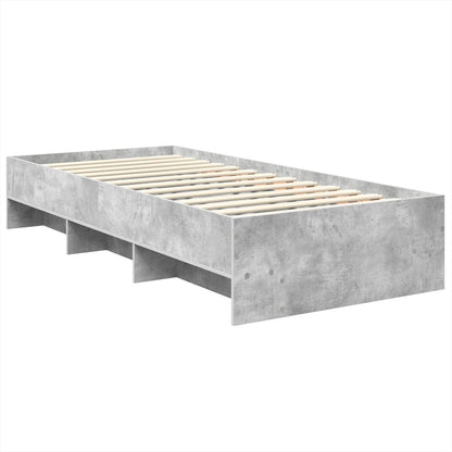 vidaXL Bettrahmen mit Kopfteil Beton Grau 120 x 123 cm Holzwerkstoff