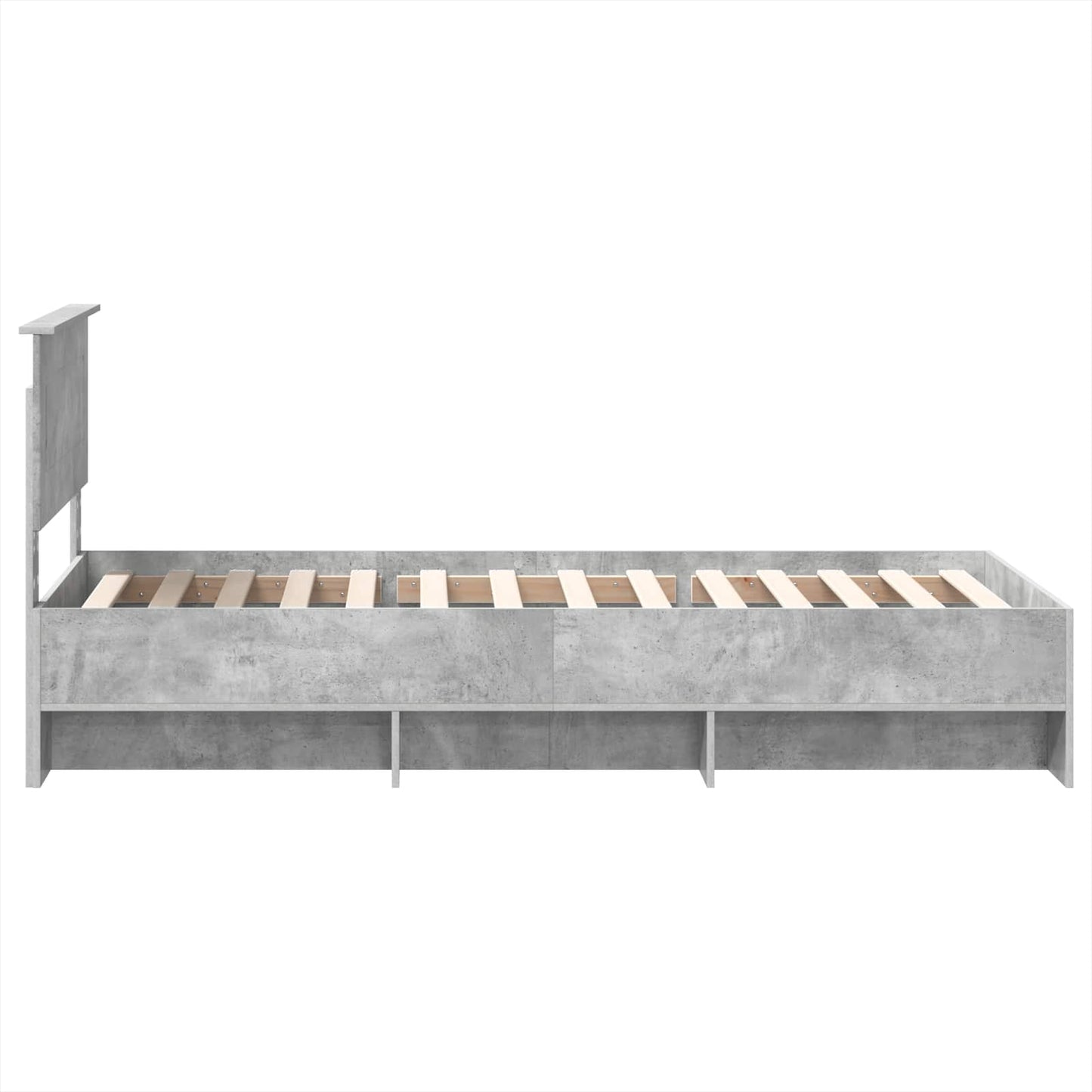 vidaXL Bettrahmen mit Kopfteil Beton Grau 120 x 123 cm Holzwerkstoff