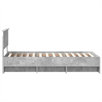 vidaXL Bettrahmen mit Kopfteil Beton Grau 120 x 123 cm Holzwerkstoff