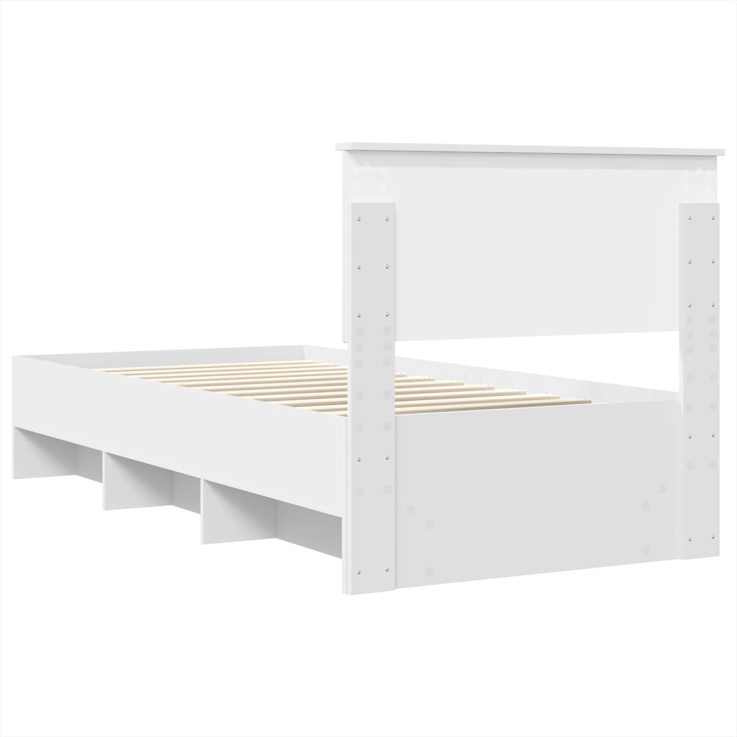vidaXL Bettrahmen mit Kopfteil Weiß 90 x 200 cm Holzwerkstoff