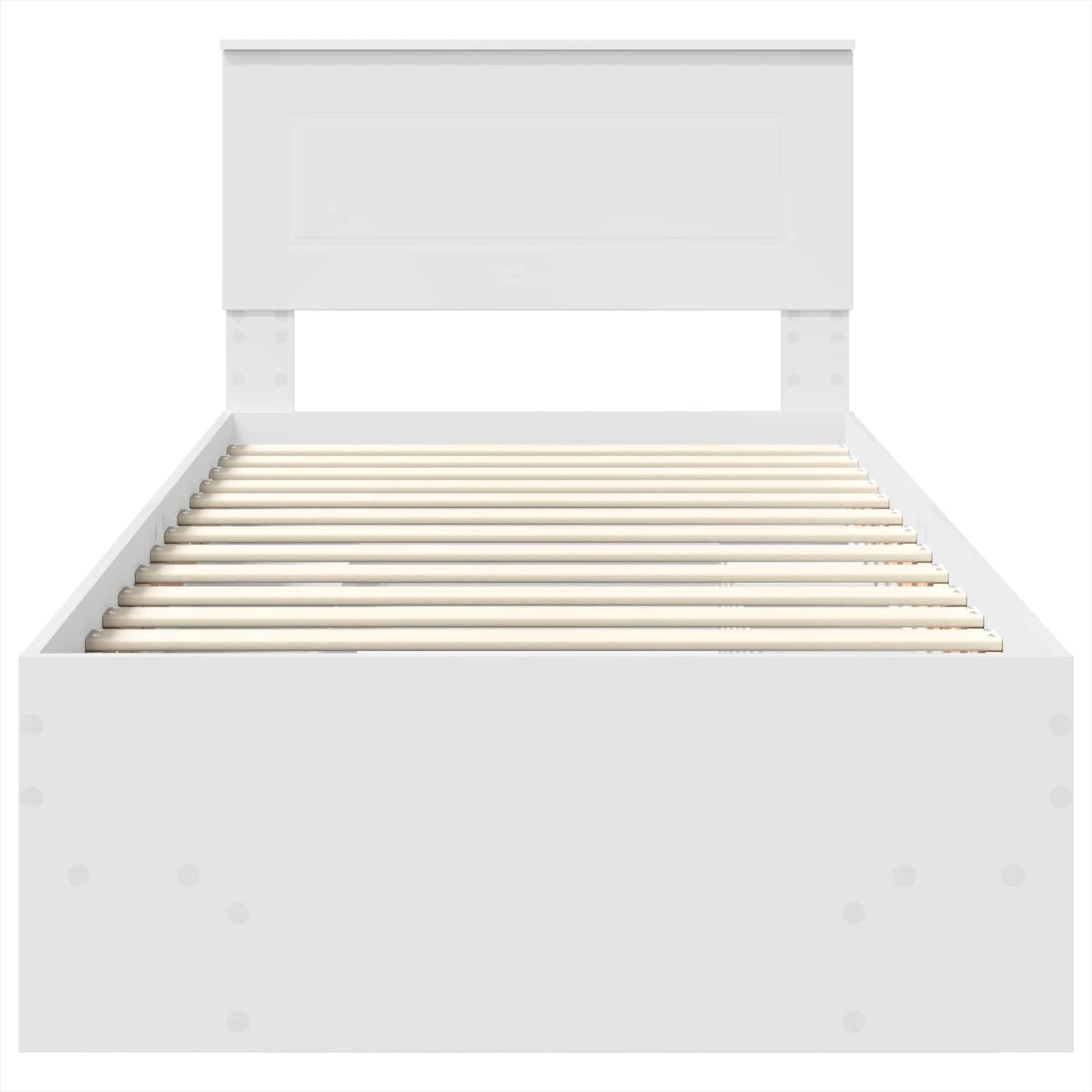 Bettrahmen mit Kopfteil Weiß 90 x 200 cm Holzwerkstoff
