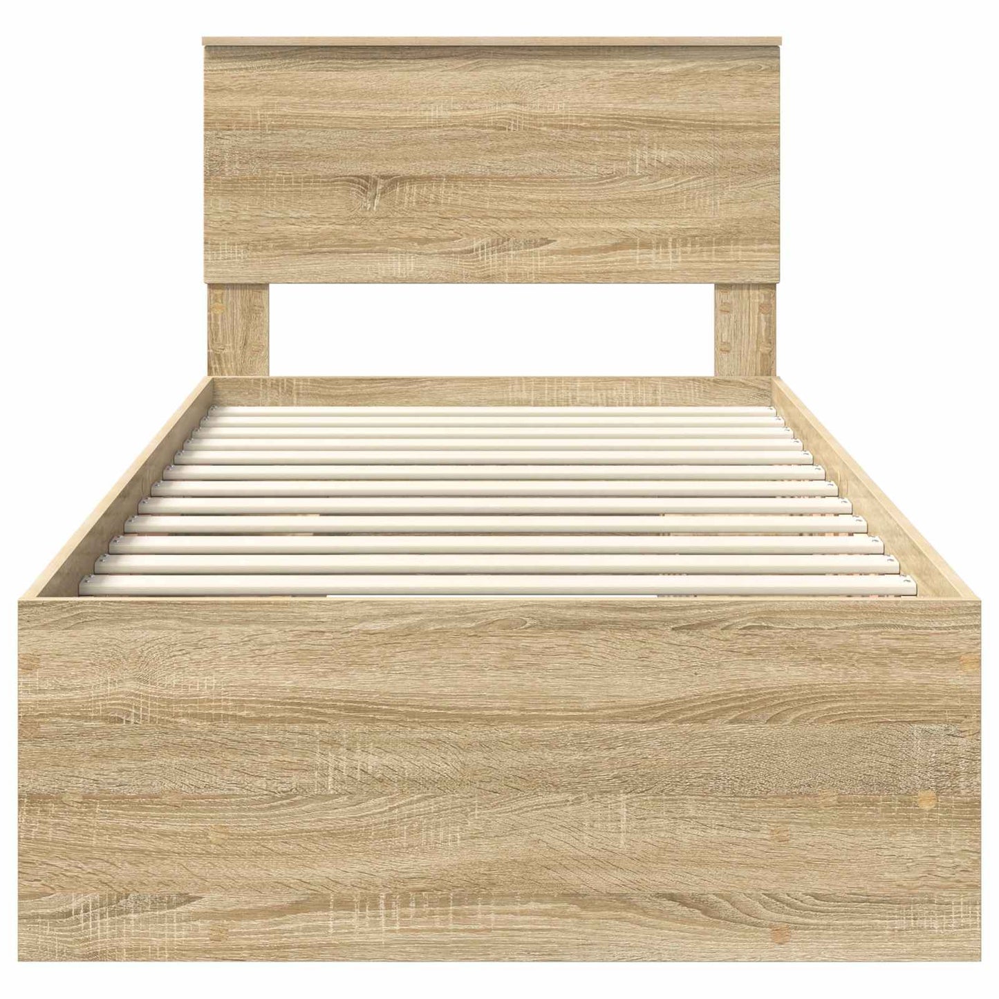 vidaXL Bettrahmen mit Kopfteil Sonoma-Eiche 90 x 200 cm Holzwerkstoff