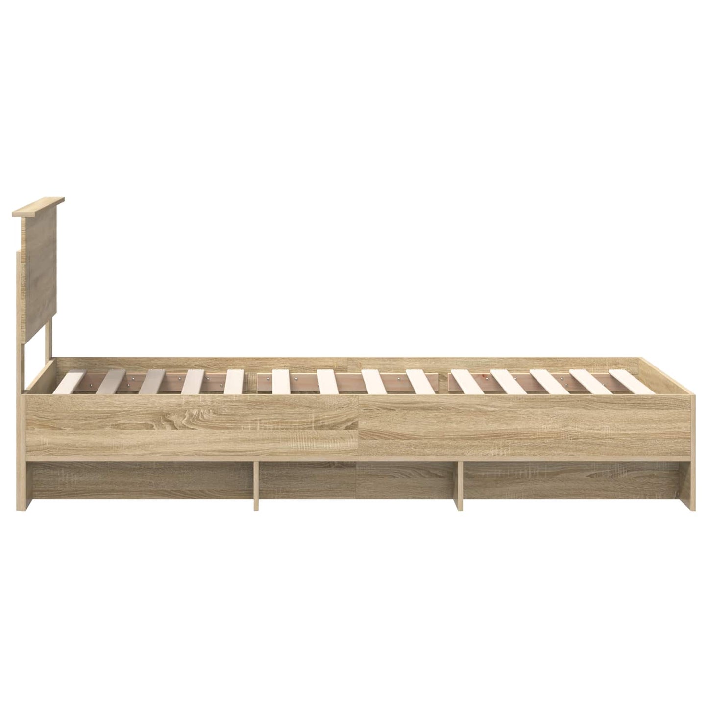 vidaXL Bettrahmen mit Kopfteil Sonoma-Eiche 90 x 200 cm Holzwerkstoff