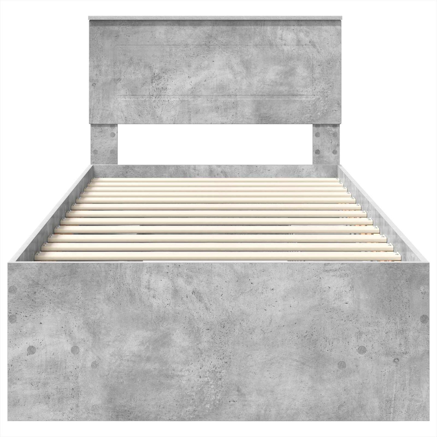 Bettrahmen mit Kopfteil Beton Grau 90 x 200 cm Holzwerkstoff