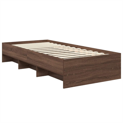 vidaXL Bettrahmen Braun Eichen-Optik 90 x 200 cm Holzwerkstoff