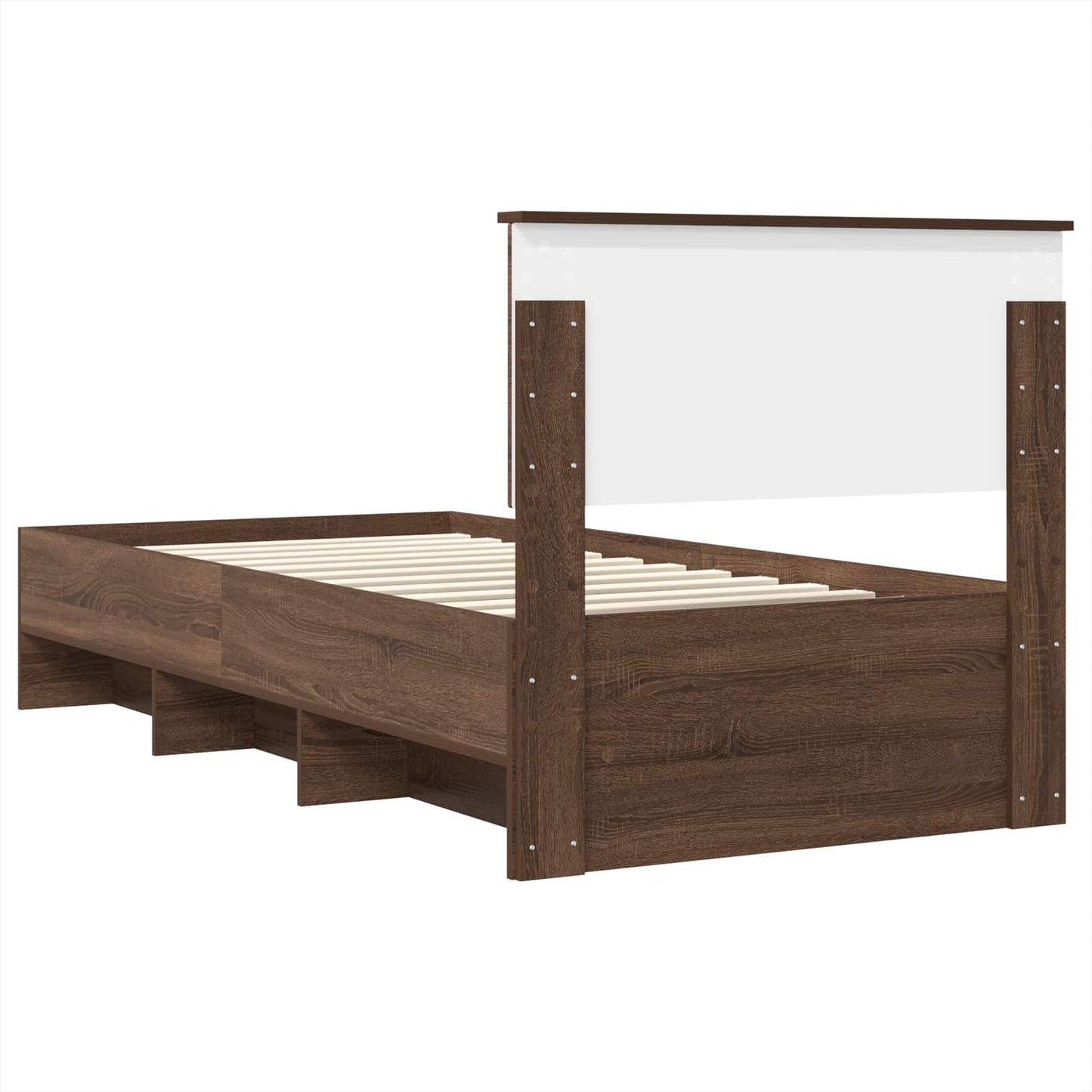 vidaXL Bettrahmen Braun Eichen-Optik 90 x 200 cm Holzwerkstoff