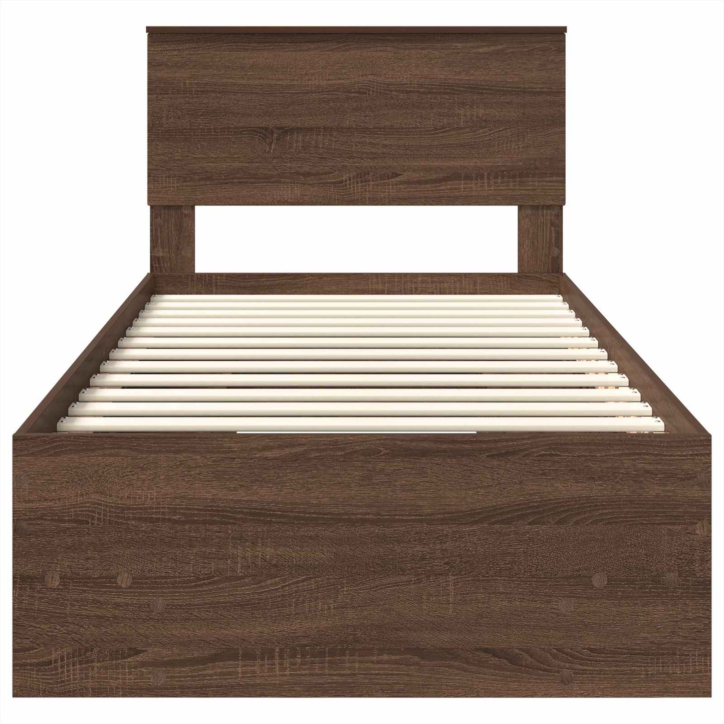 vidaXL Bettrahmen Braun Eichen-Optik 90 x 200 cm Holzwerkstoff