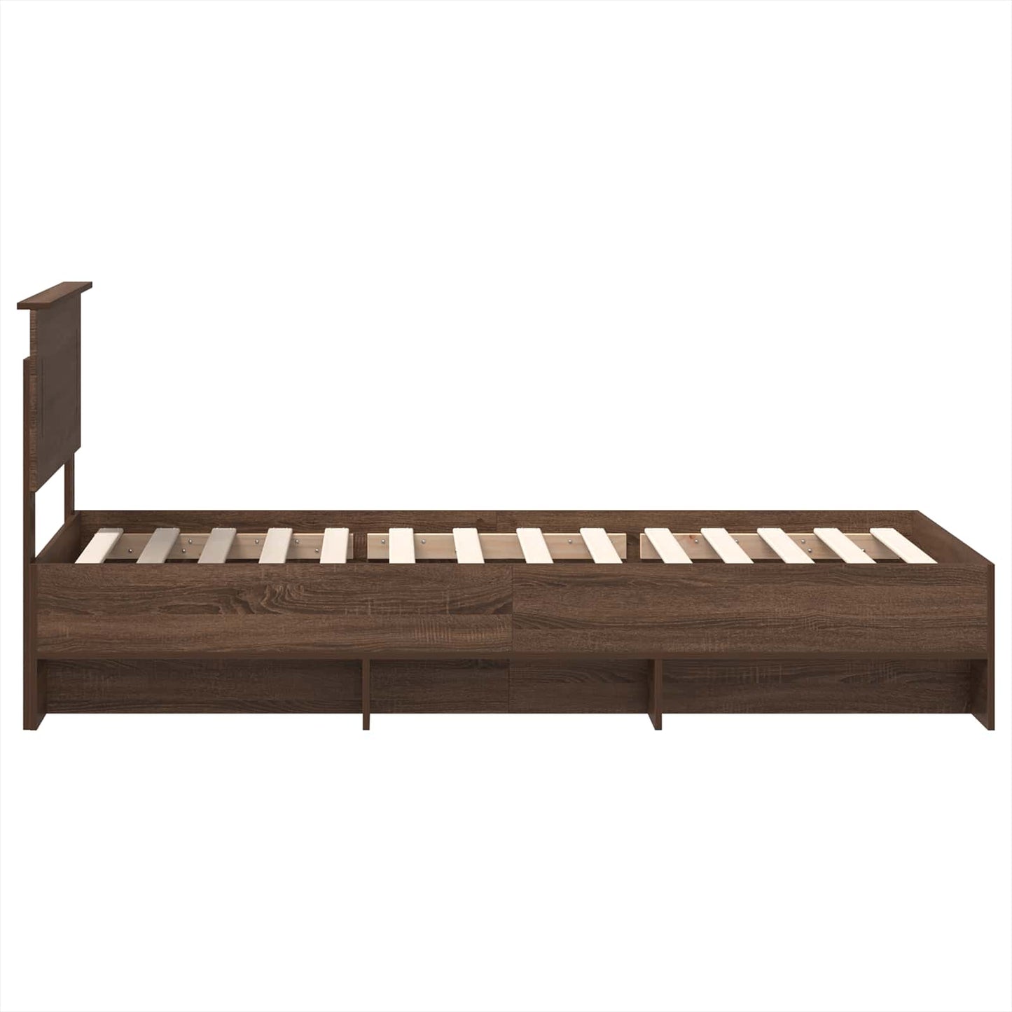 vidaXL Bettrahmen Braun Eichen-Optik 90 x 200 cm Holzwerkstoff