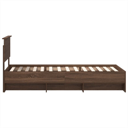 vidaXL Bettrahmen Braun Eichen-Optik 90 x 200 cm Holzwerkstoff