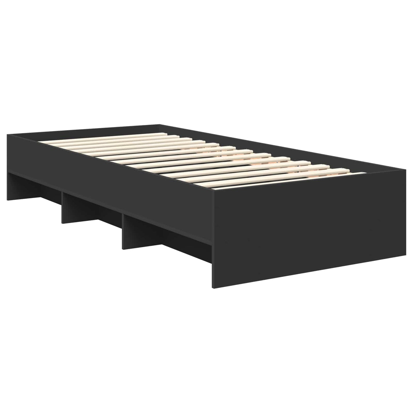 vidaXL Bettrahmen mit Kopfteil Schwarz 80 x 200 cm Holzwerkstoff