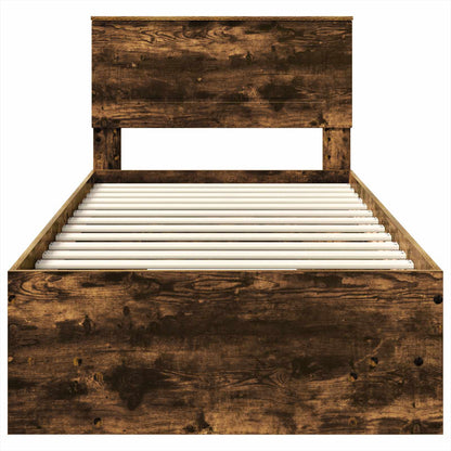 vidaXL Bettrahmen Geräucherte Eiche 80 x 200 cm Holzwerkstoff