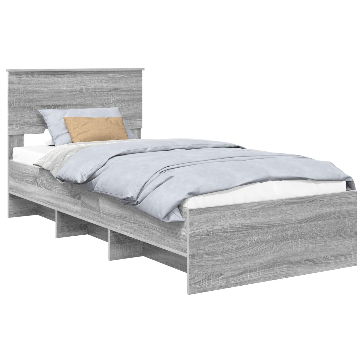 vidaXL Bettrahmen mit Kopfteil Graues Sonoma 80 x 200 cm Holzwerkstoff