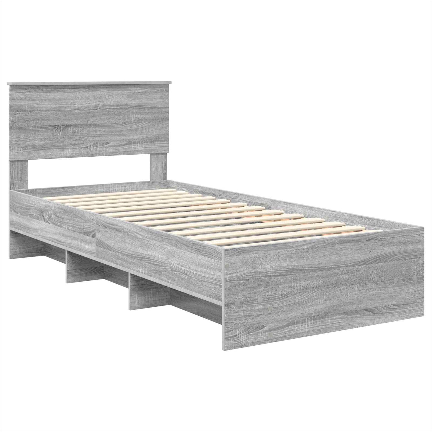 vidaXL Bettrahmen mit Kopfteil Graues Sonoma 80 x 200 cm Holzwerkstoff
