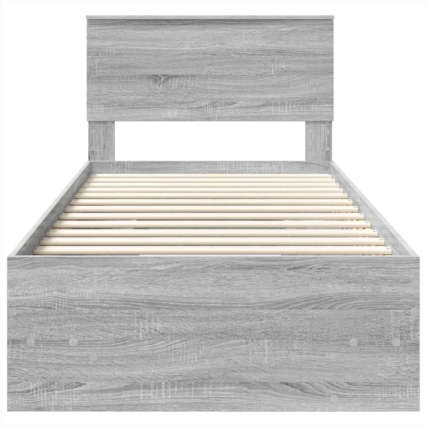 vidaXL Bettrahmen mit Kopfteil Graues Sonoma 80 x 200 cm Holzwerkstoff